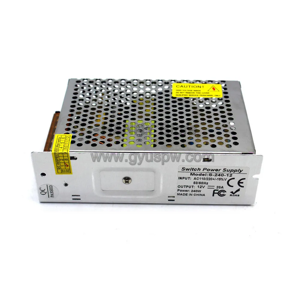 Регулируемый 12V 20A 240W источник питания, трансформатор, светильник 220V 110V AC DC12V источник питания для камеры видеонаблюдения, СВЕТОДИОДНЫЙ монитор