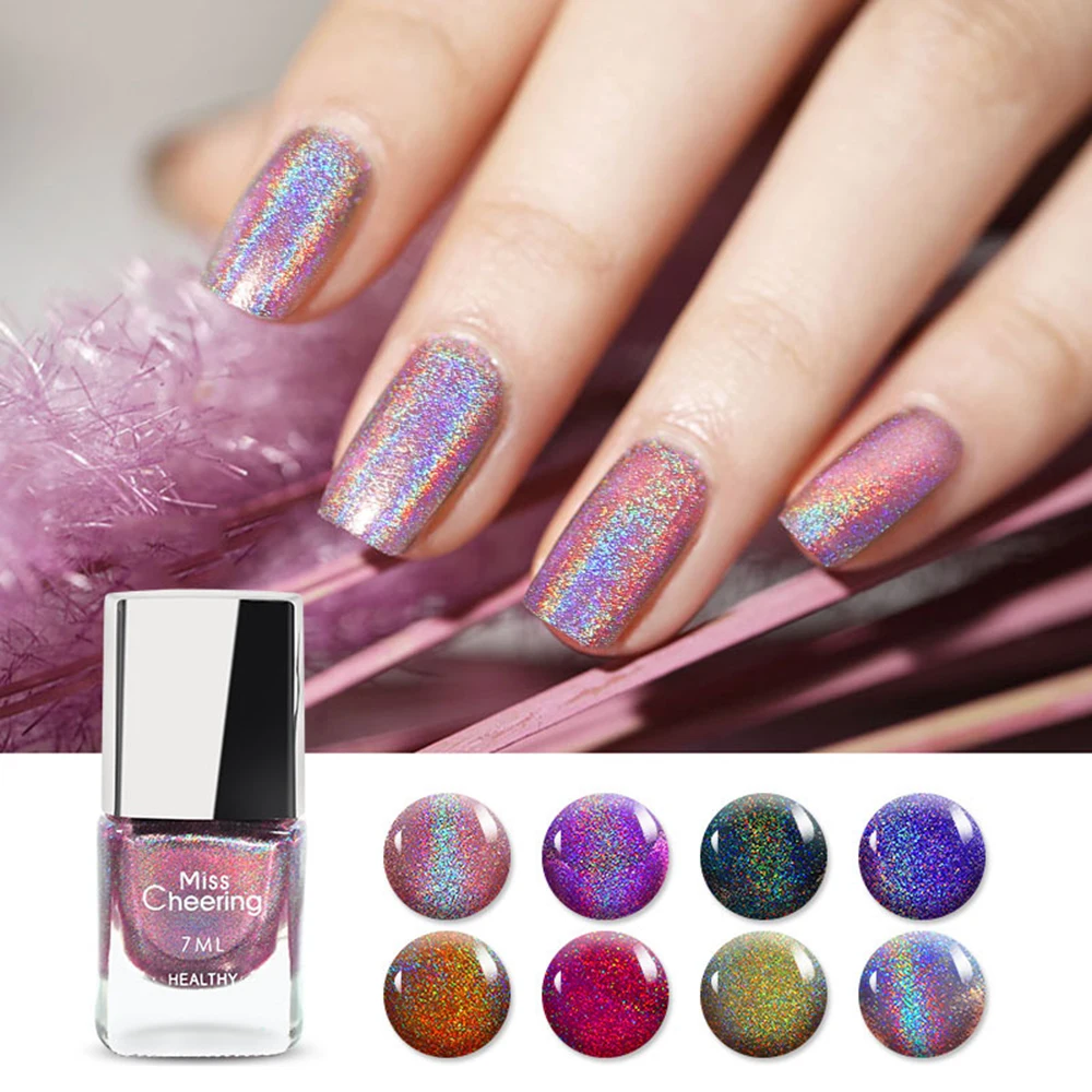 1 botella de 7ml de esmalte de uñas holográfico, barniz de uñas con brillo, efecto  holográfico, herramienta de manicura - AliExpress Belleza y salud