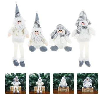 

4PCS Lovely Ornament Santa Clause Doll Family and Kids Gift Christmas Decor Doll