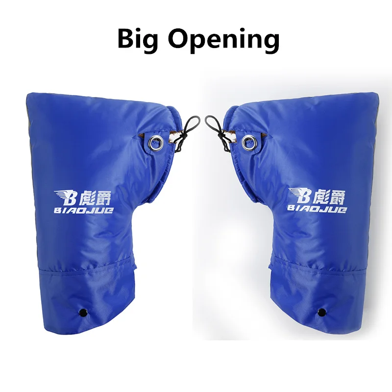 big opening 2 шт. зимняя водонепроницаемая мотоциклетная ручка скутера, перчатки для скутера, ручки для руля Спортивного Велосипеда, защита для рук, ветрозащитные перчатки - Цвет: big opening
