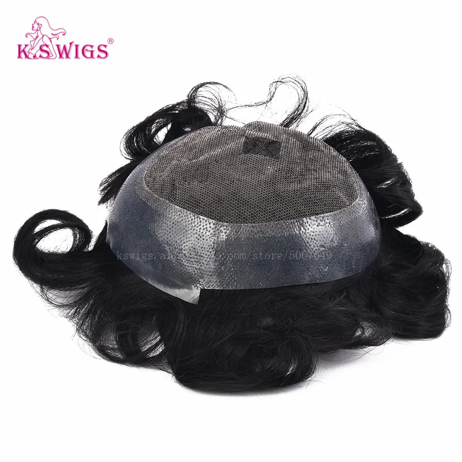 Clearance Multiple Base Men's Wig Indian Human Hair Toupee Density Durable Capillary Prosthesis Hair Replacement Systems