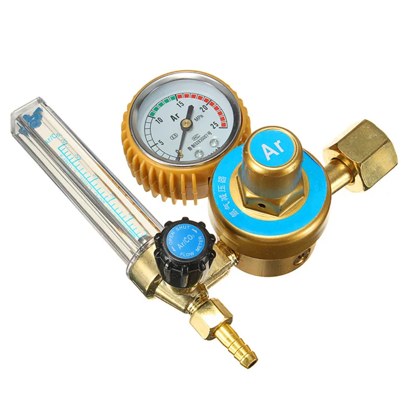 

Metal and Rubber Argon CO2 Gas Flow Meter Regulator Welding Weld Gauge Safety Valve Durable Quality