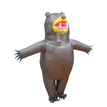 

Bear Bites Bone Inflatable Costume for Adult Halloween Cosplay Costumes Man Party Dress Up Suit Anime Cartoon Animals Role Play