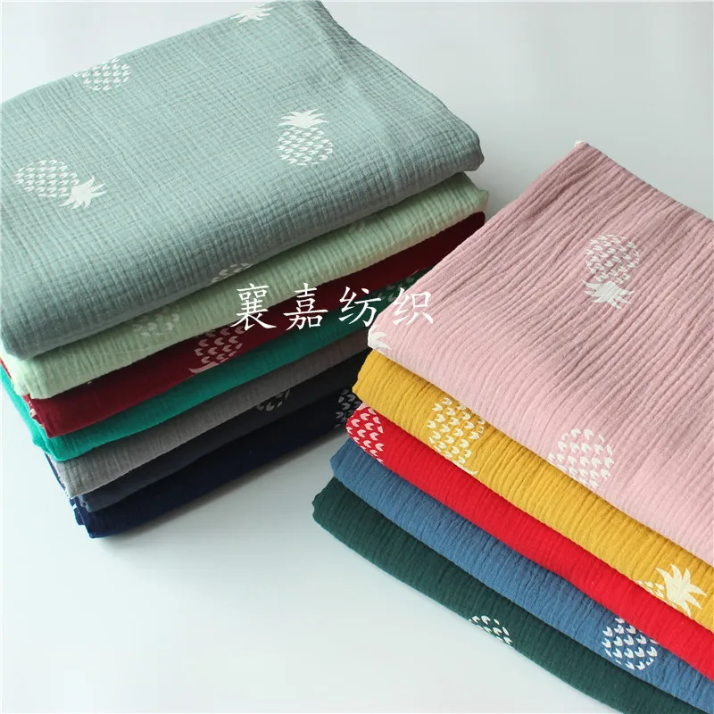 Двухслойная газовая ткань для домашней одежды из хлопка и крепа