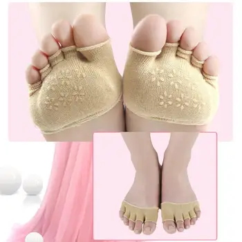 

1 Pair Forefoot Toe Socks Invisible Non Slip Insole Padded Socks Sweat Invisible Socks Absorbing Dispensing Women Breathabl W6S4