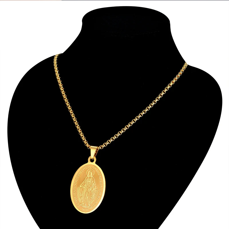 Ожерелье из нержавеющей стали ожерелье Девы Марии для женщин элегантное ключицы