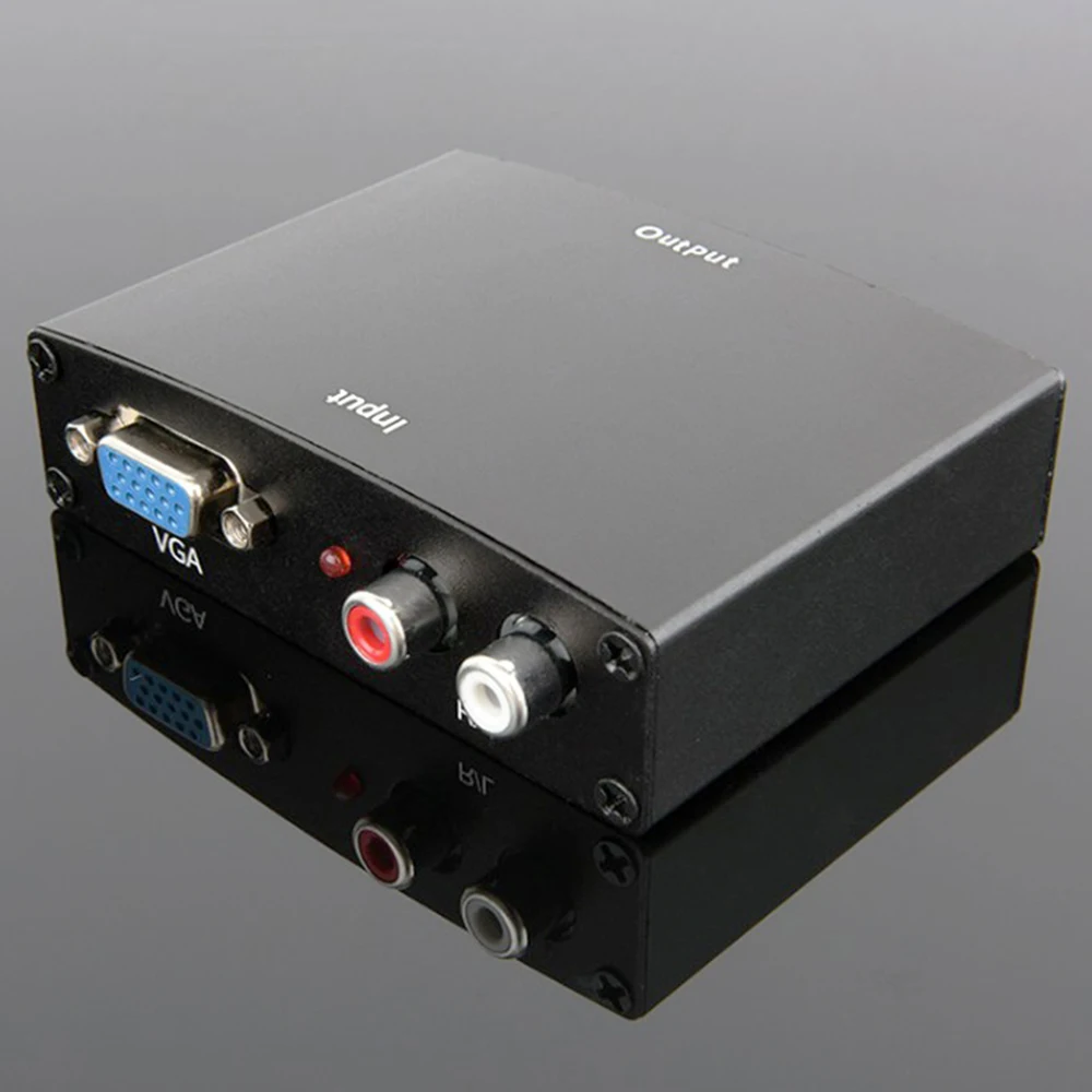 1080P HD R/L VGA конвертер HDMI для HD tv Box с 2 соединитель-гнездо типа RCA аналоговый стерео аудио