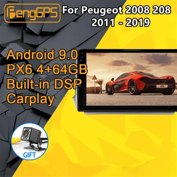 

Car multimedia player For Peugeot 2008 208 2011 - 2019 Stereo Screen Android PX6 Radio Audio GPS Nav Head unit BT 3D 360 Camera