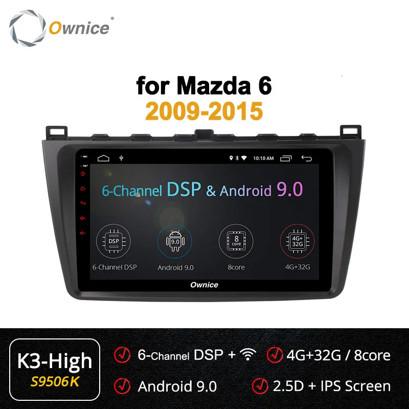 Ownice K1 K2 K3 Octa 8 Core Android 8,1 2G Автомобильный DVD gps для Mazda 6 2009- Авторадио Мультимедиа Аудио стерео 2G ram 4G LTE