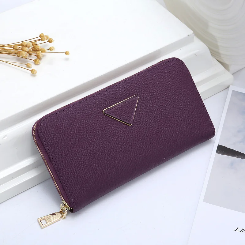 SHUNRUYAN модный длинный кошелек на молнии Женский Средний и Длинный кошелек - Цвет: Фиолетовый