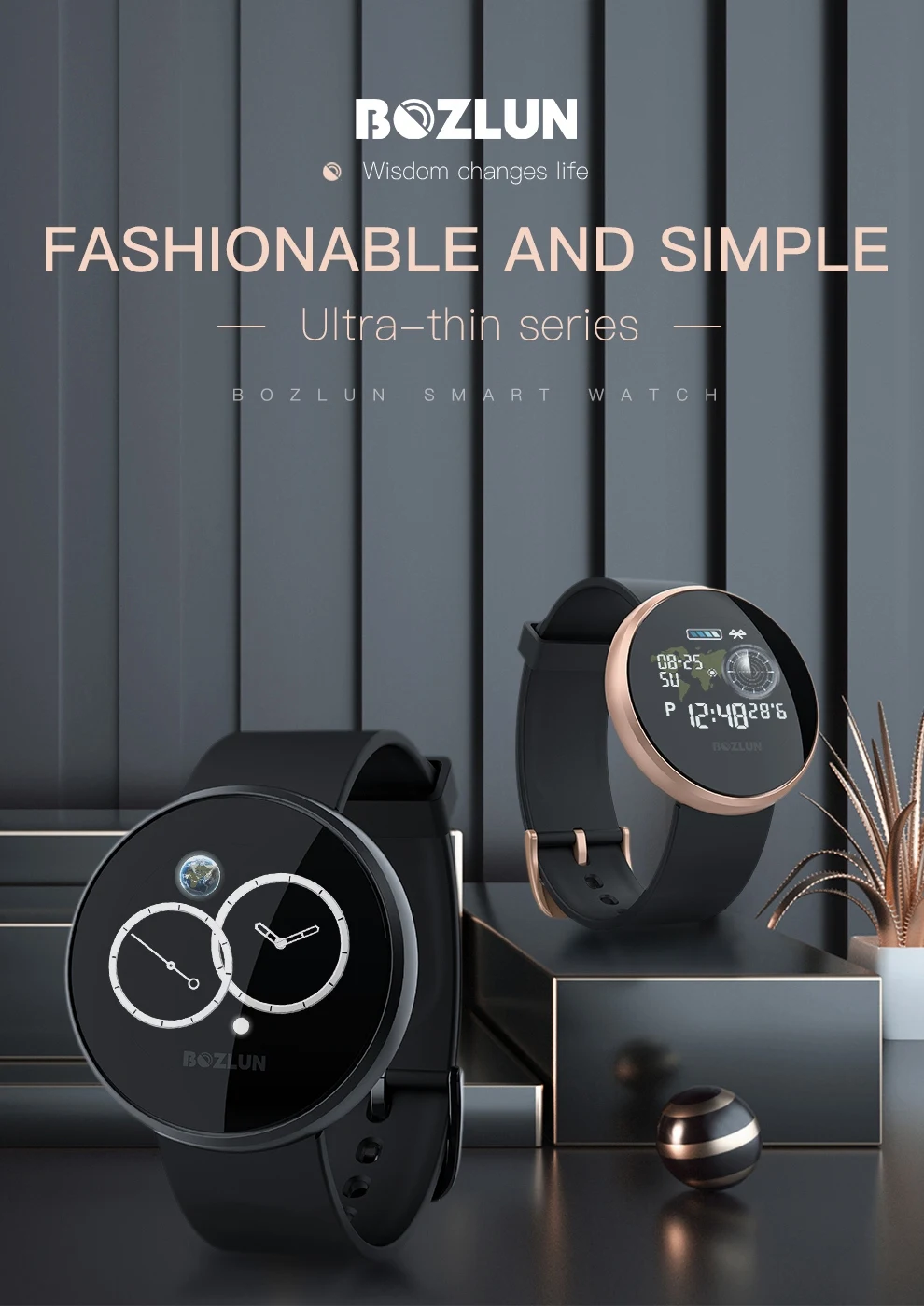 Bozlun Смарт часы для мужчин водонепроницаемый цветной экран Smartwatch для женщин монитор сердечного ритма фитнес трекер часы спортивные для Android IOS