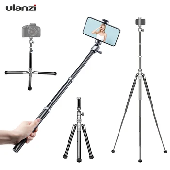 

Selfie Stick Tripod Stand 145cm 8-Section 3-Level Tripod Angle with Phone Holder 1/4 Screw Cold Shoe Mounting for Smartphone