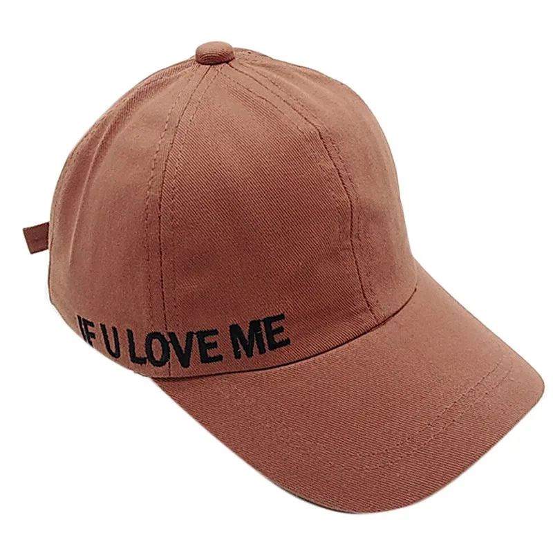 Однотонная детская бейсбольная кепка с надписью IF YOU LOVE ME для маленьких мальчиков и девочек, регулируемый Воздухопроницаемый козырек