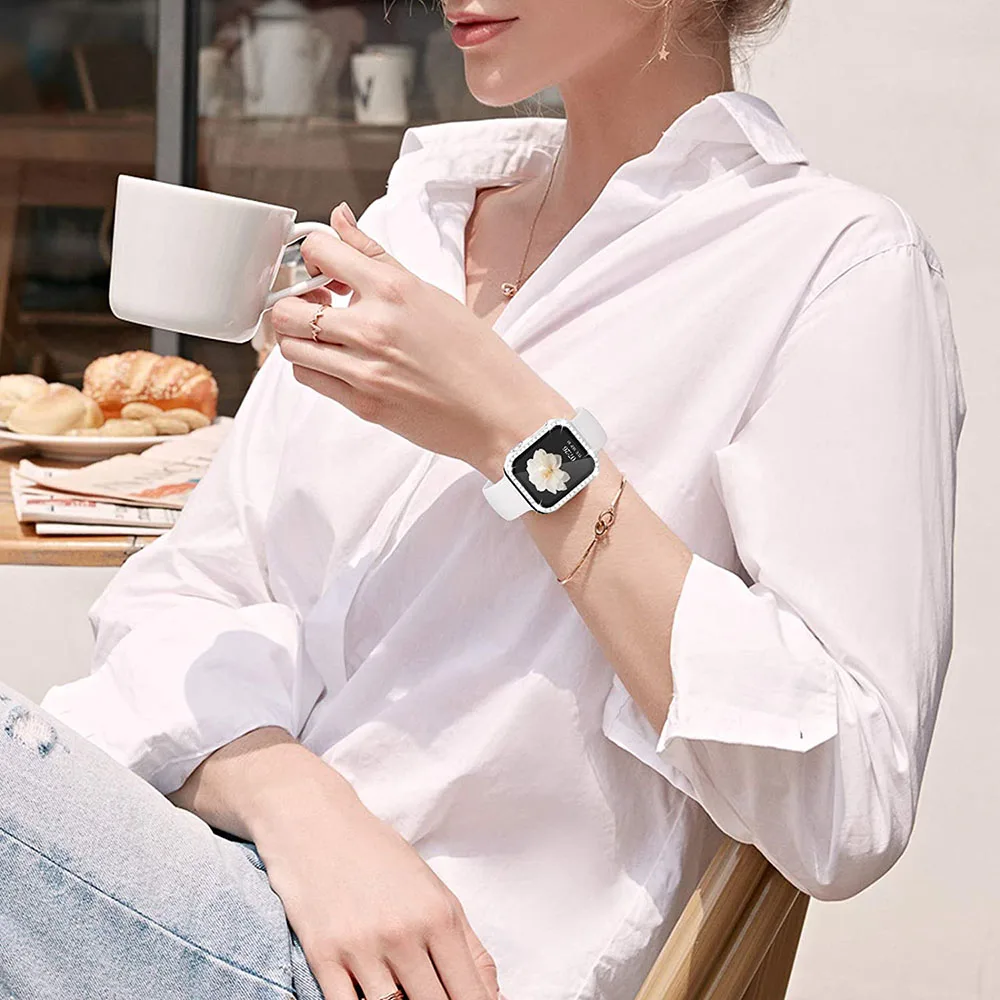 Diamond Bumper Protective Case for Apple Watch Cover Series 7 6 SE 54 38MM 42MM For Iwatch 45mm 41mm 40mm 44mm Apple Watch Case