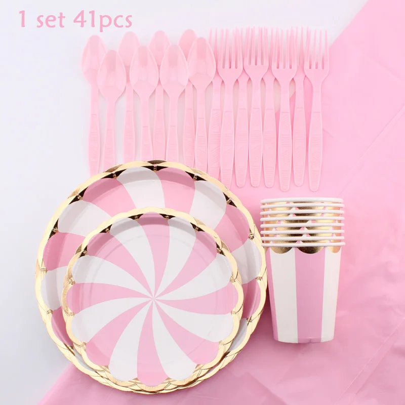 Розовый вращающийся семейный набор украшения для празднования дня рождения