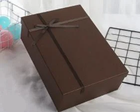 Brown 29x21x9cm EMS 50 шт Современная крафт-бумажная коробка DIY подарок на свадьбу Коробка прямоугольная коробка для торта конфетная Подарочная коробка Упаковка с лентой веревка - Цвет: Brown 29x21x9cm