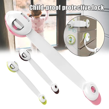 

2 Pcs Children Safety Door Lock Home Multifunctional 360 Degree Rotation Straps Practical Adhesive Door Lock For Cabinet Door