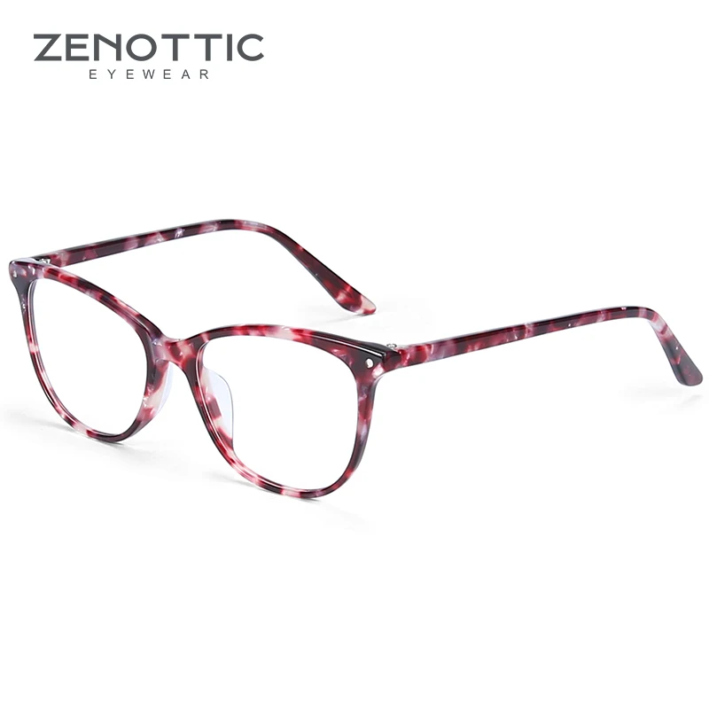 

ZENOTTIC Cat Eye Glasses Frame For Female Acetate Optical Myopia Eyewear Anti-Blue-light Lenses Prescription Women Eyeglasses