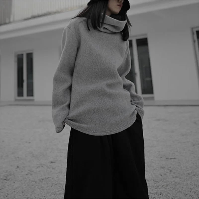 Women's Hoodie Leisure Long Sleeve Autumn And Winter New High Collar Dark Velvet Thick Youth Fashion Trend Pullover