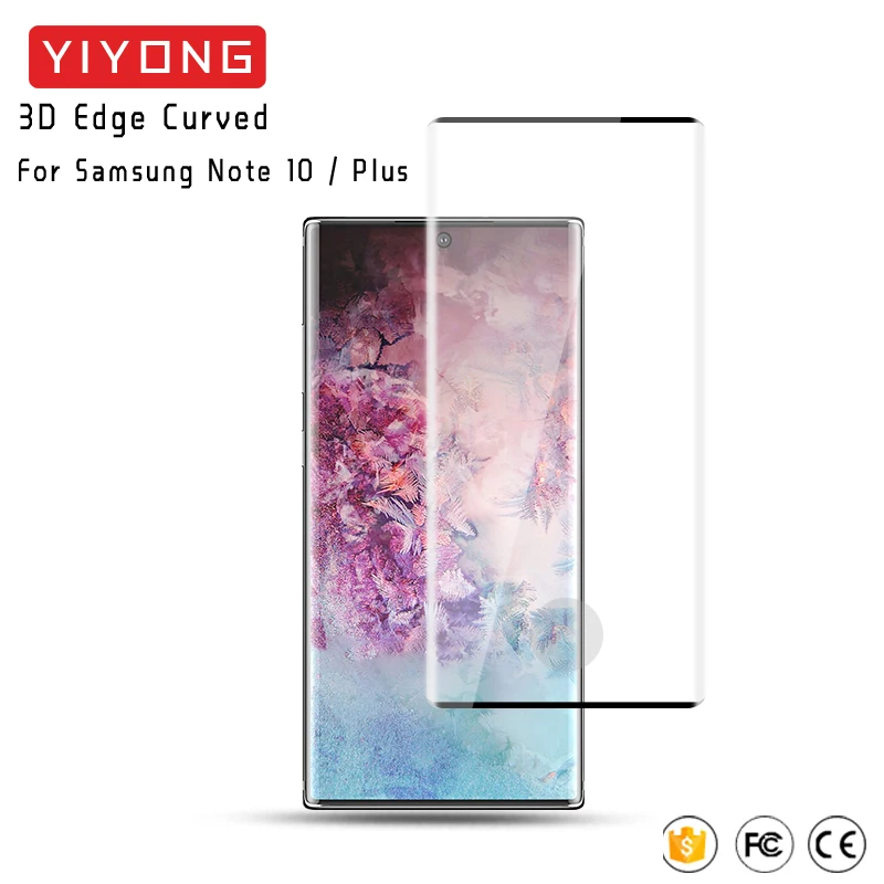 25 шт./лот YIYONG 3D Edge стекло для samsung Galaxy Note 10 Plus Закаленное стекло протектор экрана для samsung Note 10 9 S 10 S10 E