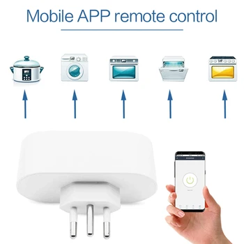 

Brazilian Voice Smart Socket Support Google Home Amazon Alexa Assistance WiFi APP Remote Control Timing Smart Home Socket 2019