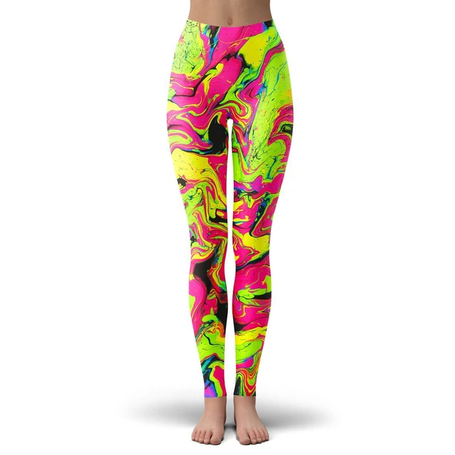 colorful psychedelic Style Fashion Women Leggings Fashion 3D Printed Paint  Leggings Sexy Elastic Female Skinny Leggings