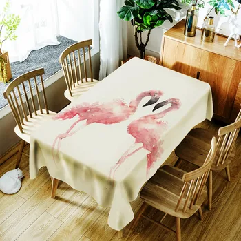 

1pc Flamingo 3D Polyester Table Cloth Flower and Sketches Deer Table Cloth for Weeding Party Decroation Supplies