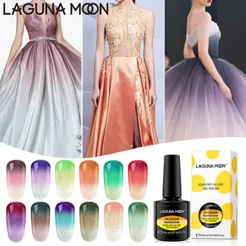 

Lagunamoon 8ml Tri-Color Temperature Changing Neon Gel Nail Polish UV LED Soak Off Long Lasting Varnish Lacquer
