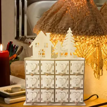 

Innovative Jewelry Makeup Storage Box Wooden Christmas Calendar Storage Originality Admission Ornament Jewelry Box 22X12X27.5cm