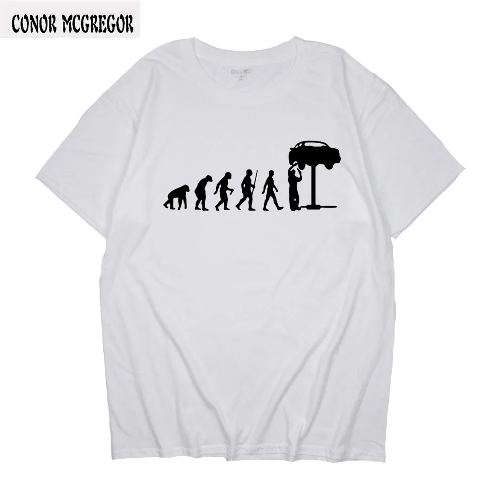 CONOR MCGREGOR Summer Style Evolution Auto Mechaniker Mechanic Car T-Shirt Tops Funny Gift T Shirt For Men Tee | Мужская одежда
