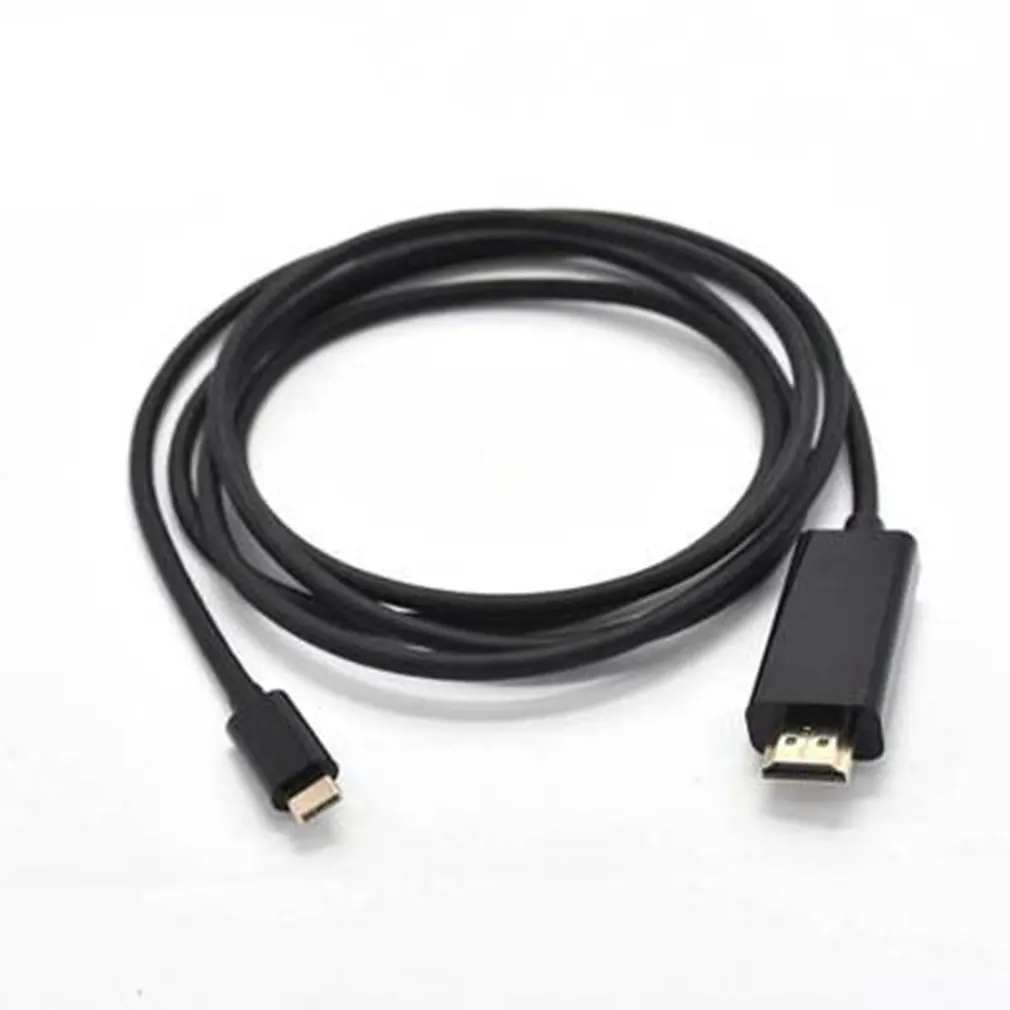 Black Видео кабель типа c к HDMI USB C USB 3,1 к HDMI Кабель 1,8 м 4 к x 2 к USB 3,1 к HDMI поддержка 4 к 1,8 м usb c hdmi - Цвет: Black