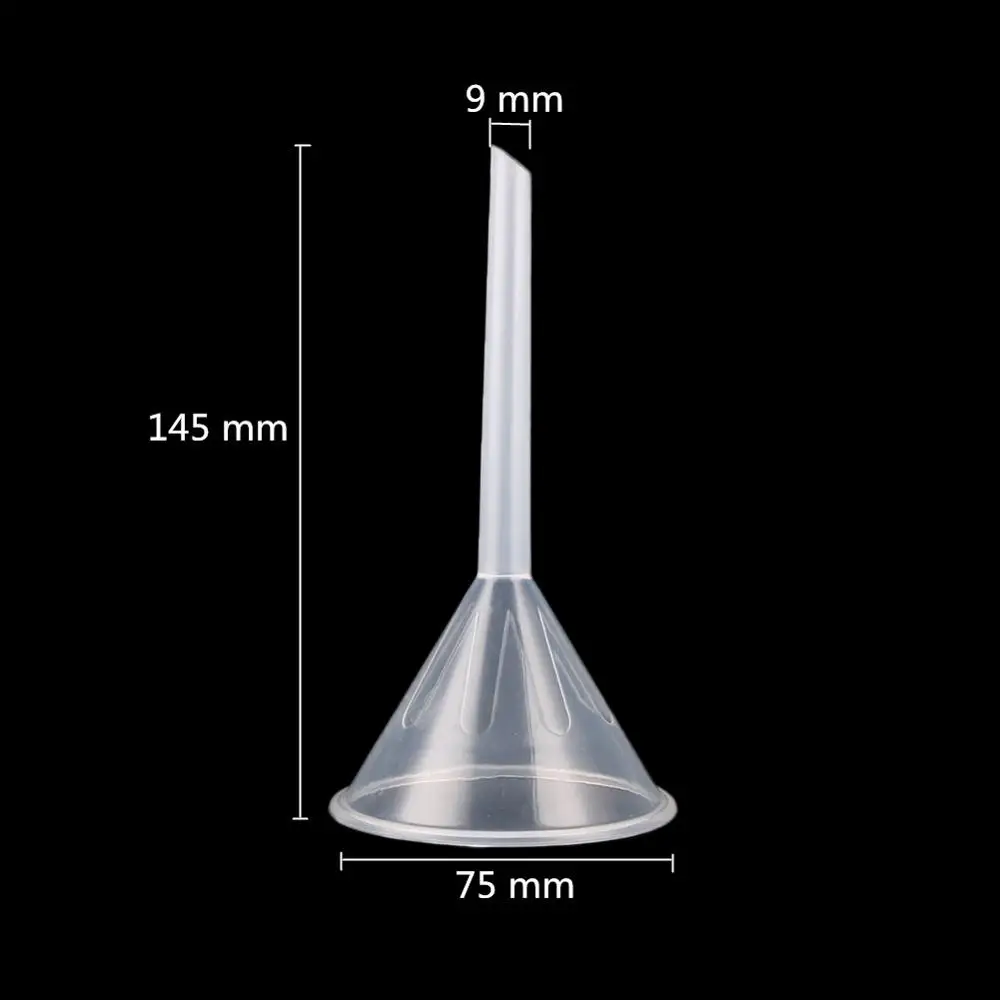 75MM Mouth Dia Laboratory Clear Filter Funnel Plastic Funnels For Perfume Liquid Essential Oil Filling Empty Bottle Packing Tool