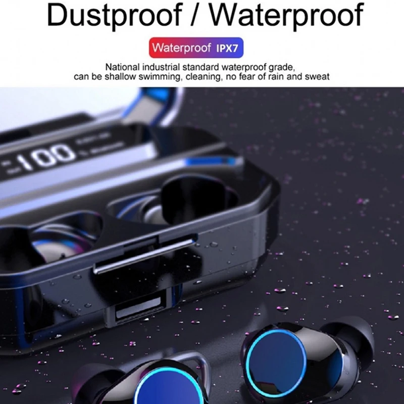 G02 TWS Earphone 9D Stereo Wireless Headphones IPX7 Waterproof Earphones Gaming Headsets Handsfree 3300mAh LED Smart Power Bank G02 TWS Earphone 9D Stereo Wireless Headphones IPX7 Waterproof Earphones Gaming Headsets Handsfree 3300mAh LED Smart Power Bank