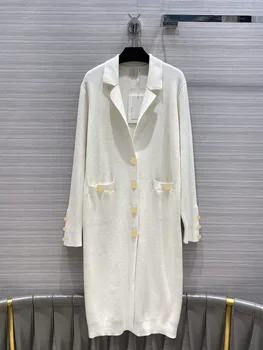 

2020 New Autumn Winter Lapel Single-breasted Cardigan Knitted Sweater Coat Women Free Shipping