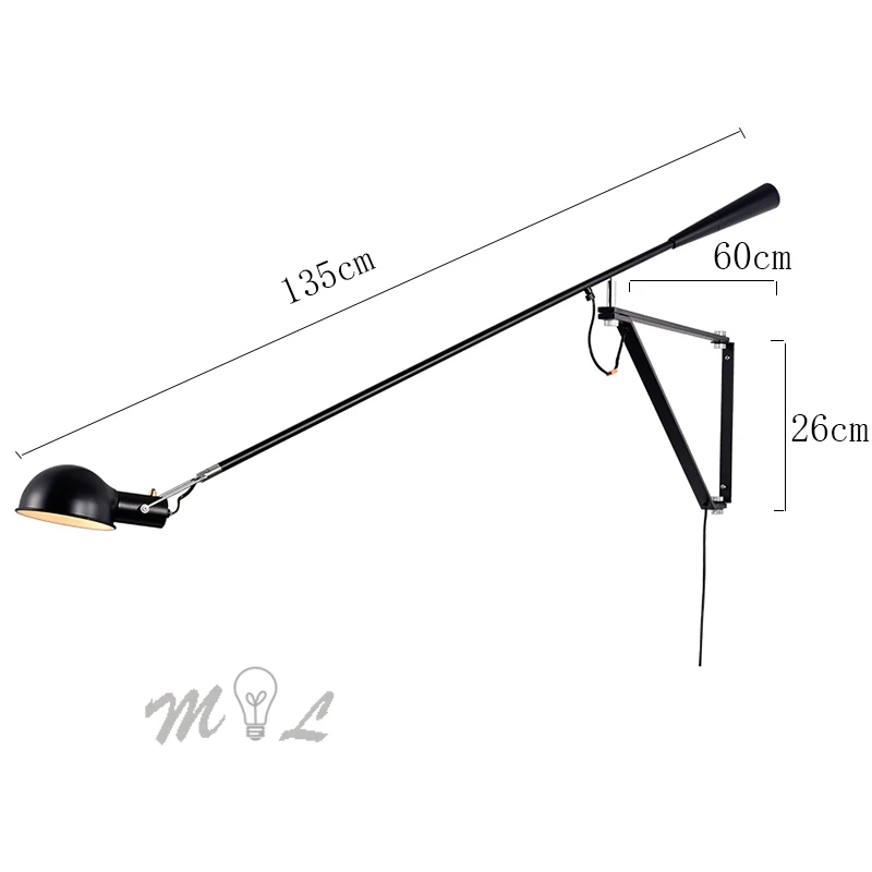 Настенный светильник в скандинавском стиле светодиодный настенный из железа +