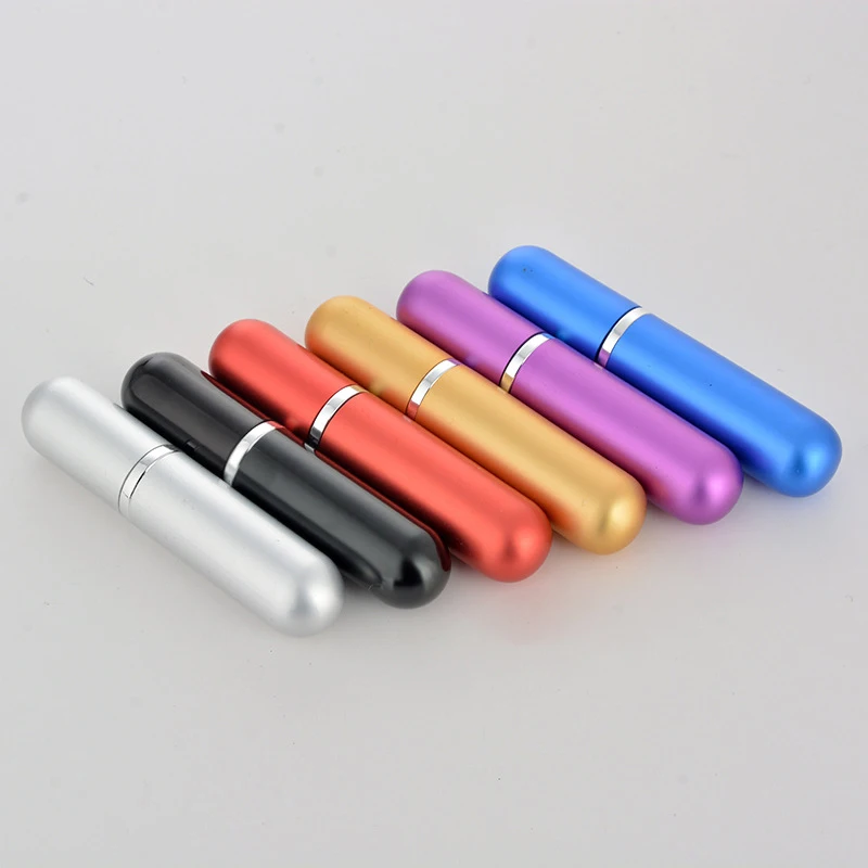 5ml Portable Refillable Mini Spray Perfume Bottle Travel Aluminum Atomizer Empty Cosmetic Container Free
