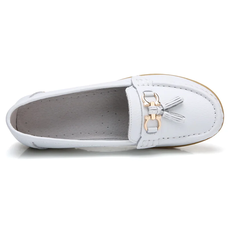 Women Shoes Women Flats Casual Shoes Women Flat Plus Size 44 Genuine Leather Shoes Slipony Low Heels Casual Ballet Flats Shoes Loafers