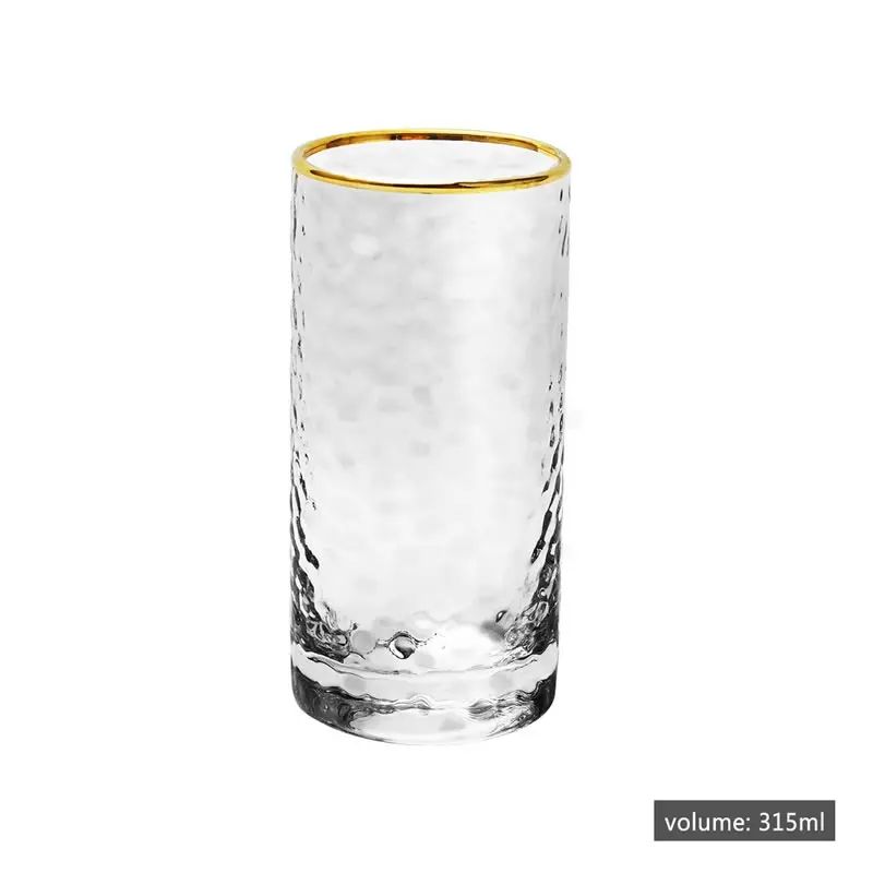 315ml 430 мл стеклянная кружка, креативная кофейная кружка, чайная пивная питьевая стеклянная чашка es, стакан, прозрачный бокал для виски в золотой оправе, бокал для вина es, посуда для напитков - Цвет: 315ml