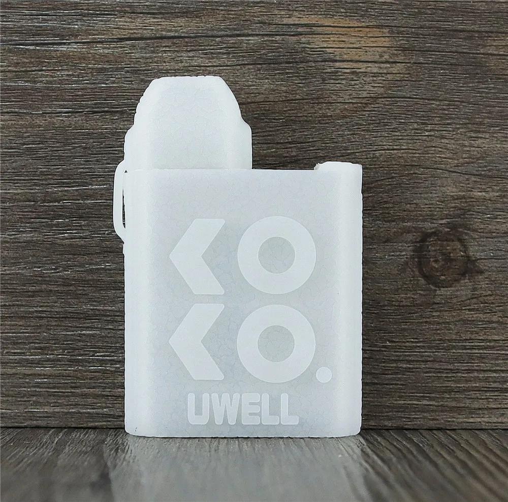 2 шт./лот, чехол с текстурой для uwell koko, силиконовый uwell caliburn koko, защитный рукав, защитный чехол, кожаный чехол, наклейка - Цвет: clearglow