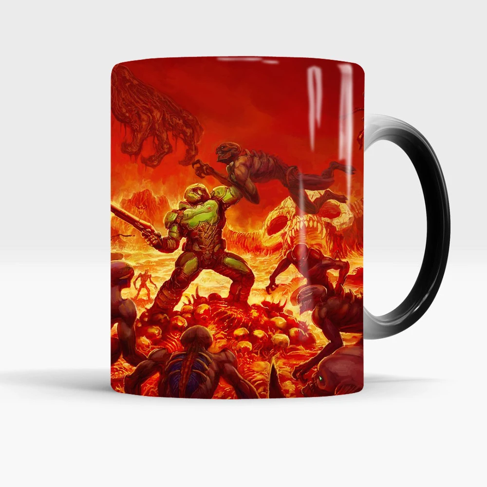 DOOM игра Цвет Изменение кофе кружки чай керамическая чашка друзья подарок