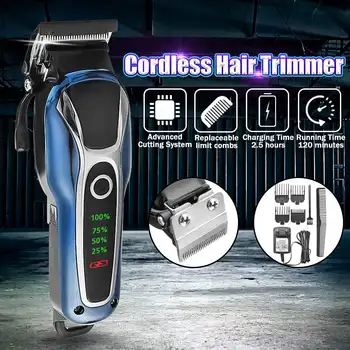 

Professional Hair Trimmer Cordless Electric Hair Clipper Rechargeable Shaver Low Noise Men's Hair Cutting Machine Beard Trimmer