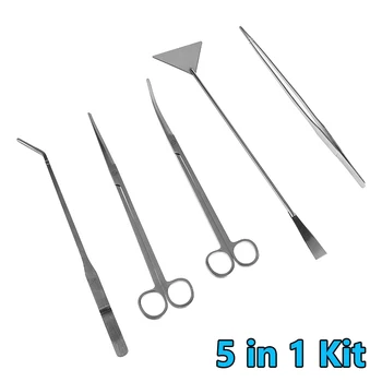 

5pcs/4pcs/3pcs Aquarium Cleaning Tool Set Kit Tweezers Algae Scraper Scissors Water Plant Trimming Landscape Stainless Steel