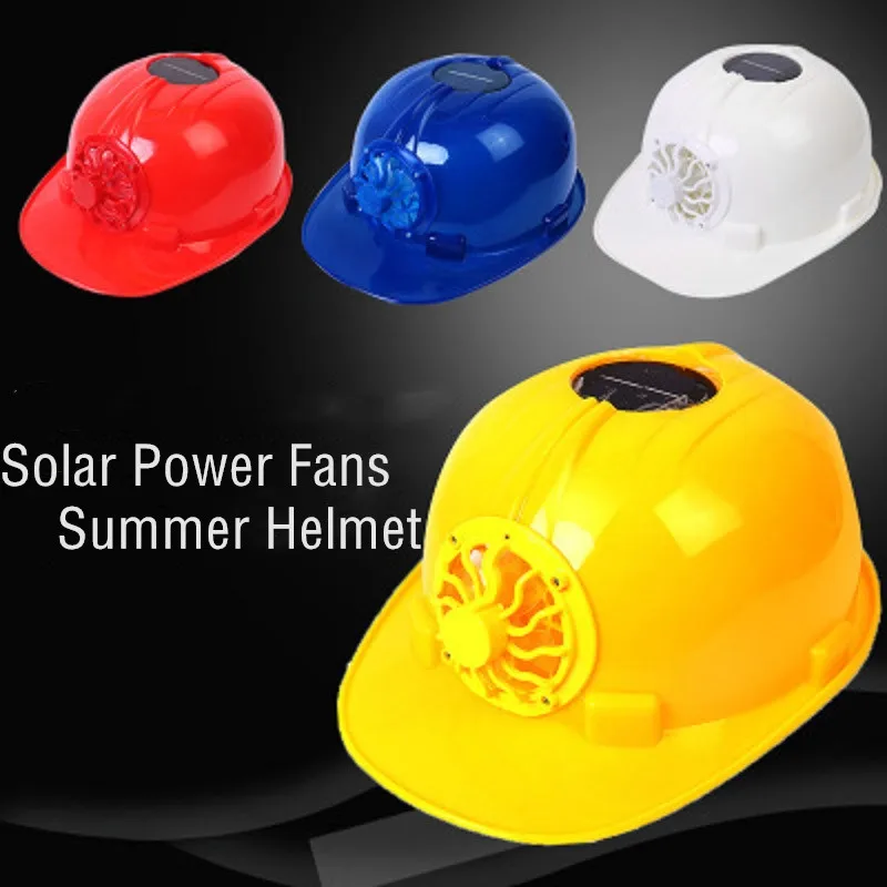 

Working Safety Hard Hat Construcito Solar Power Cooling Fan Helmet Outdoor Protective Caps ABS Material Anti Strong Impact