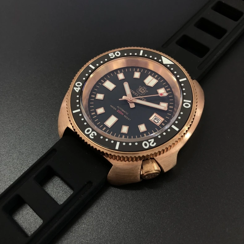 

CuSn8 Tin Bronze 200m Bronze Diving Watch Sapphire Crystal NH35 Automatic Mechanical Watches Men 200m Dive Watch