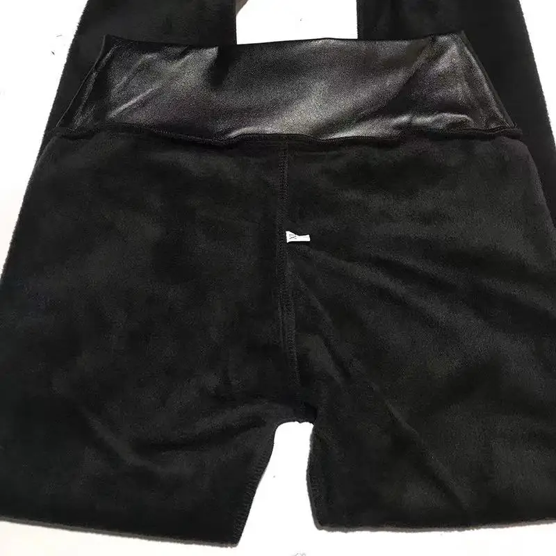 2022 Spring Faux Pu Leather Velvet Warm Seamless Leggings Push Up Women Sexy Legging Female Pants High Waist Sweatpants Clothing fabletics leggings