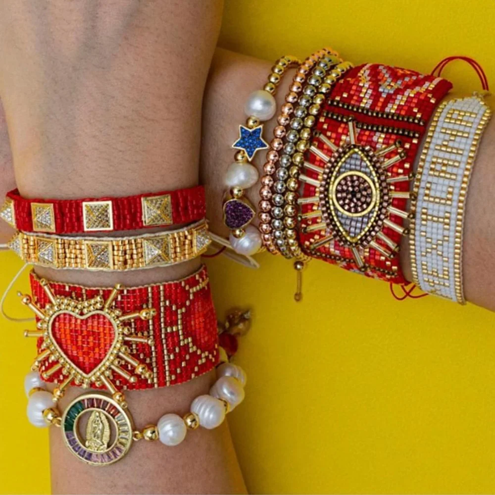 Bracelet Jewelry Go2boho Miyuki Heart Bracelet Friends Gift Turkish Eye Bracelets Women Jewelry Freshwater Pearl Jewellery Pulseras