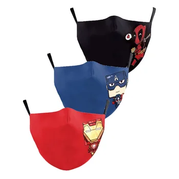 

Marvel Adult Mask Iron Man Spiderman Captain America 3D Printing Washable Breathable Anti-fog Dust Reusable Face Cover