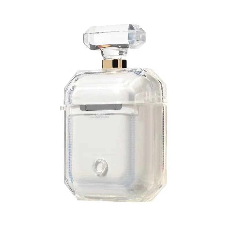 Transparent CO флакон духов силиконовый чехол для airpods Pro Чехол защитный чехол для наушников Bluetooth беспроводной Чехол для наушников чехол для зарядного устройства чехол - Цвет: Transparent