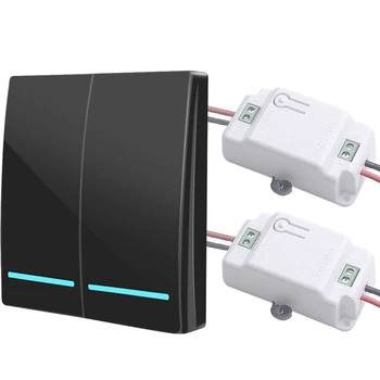 

SMATRUL Wireless Smart Button Switch Light Button RF Remote Control Receiver Bedroom Ceiling Light 2 Switch 2 Controller