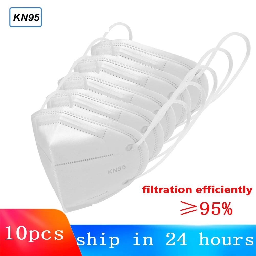 

10Pcs KN95 Mask Safety Protective Face Mask Anti Dust KN95 Mask Multi Layer Filter Breathable Mouth Masks fast dropshipping